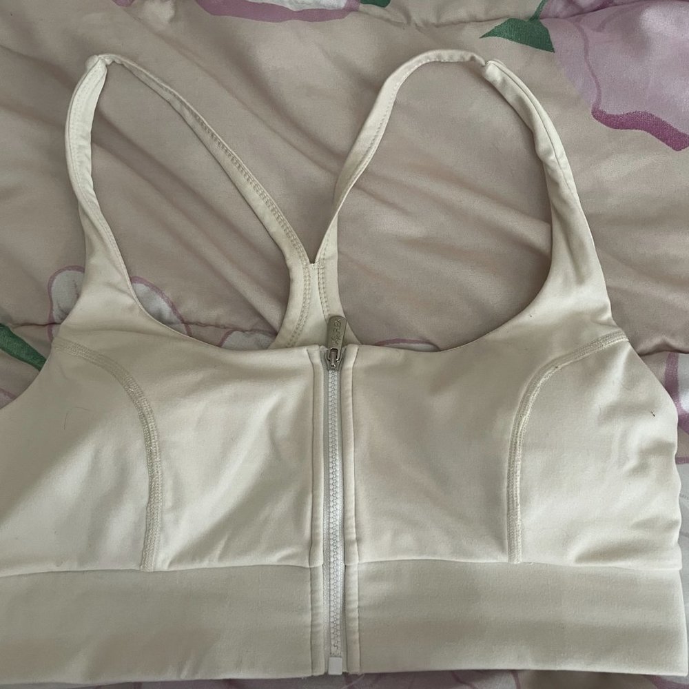 Popflex Active Don't Sweat It Zip Bra - Ivory